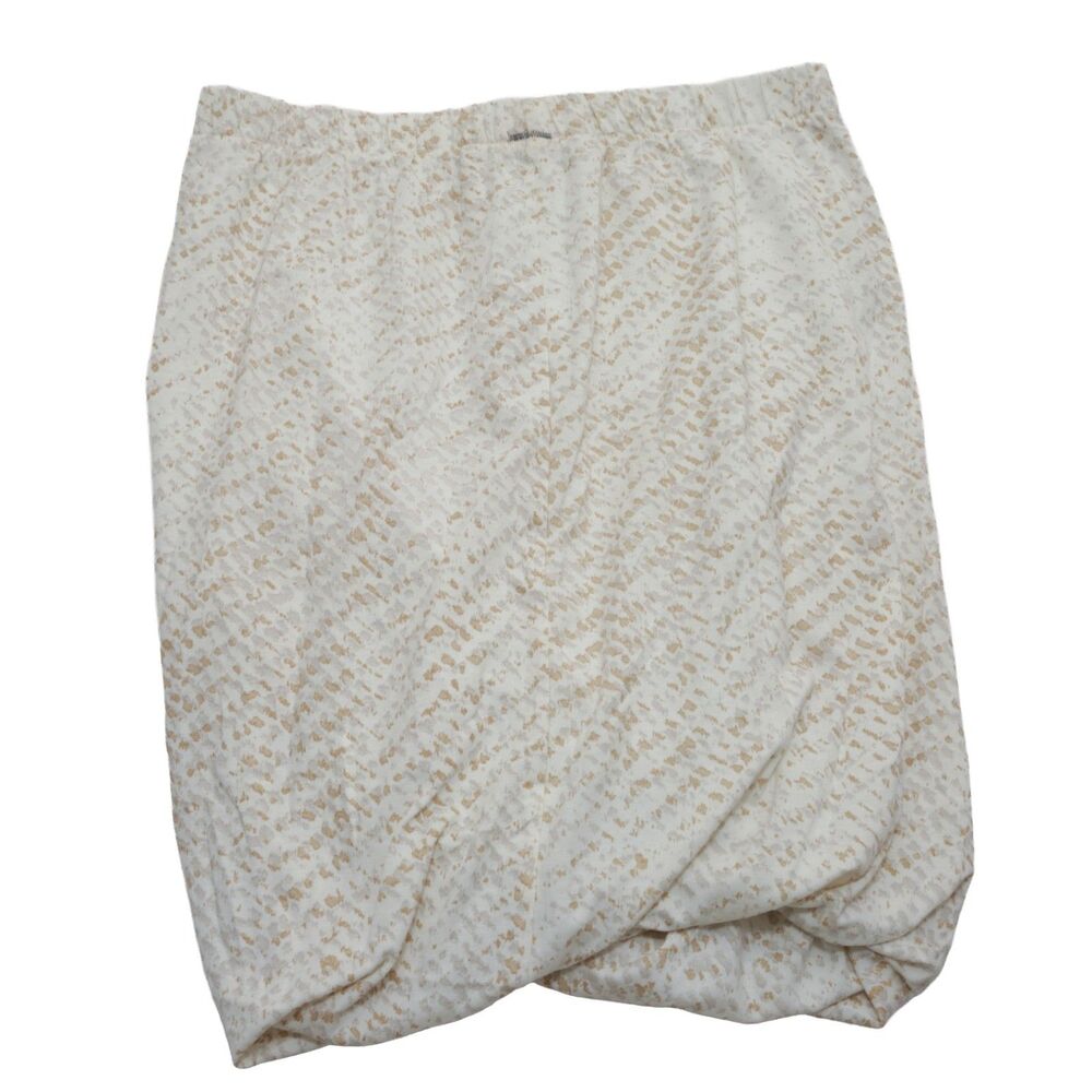 Grey State Sz 2 Marais Skirt Winter White Tan Stretch Pull On Casual Midi Women - Picture 2 of 6